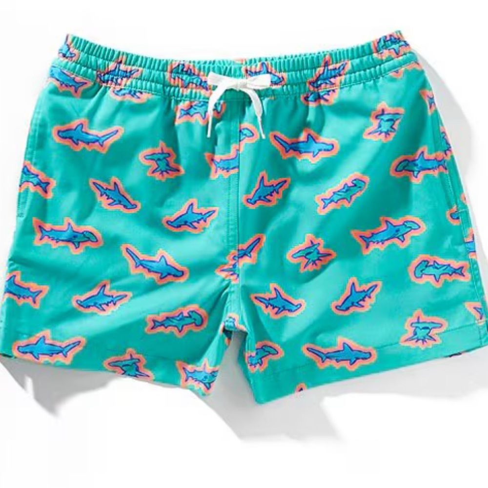 Chubbies 10/12 youth Swim Shorts with Colorful Shark Design
